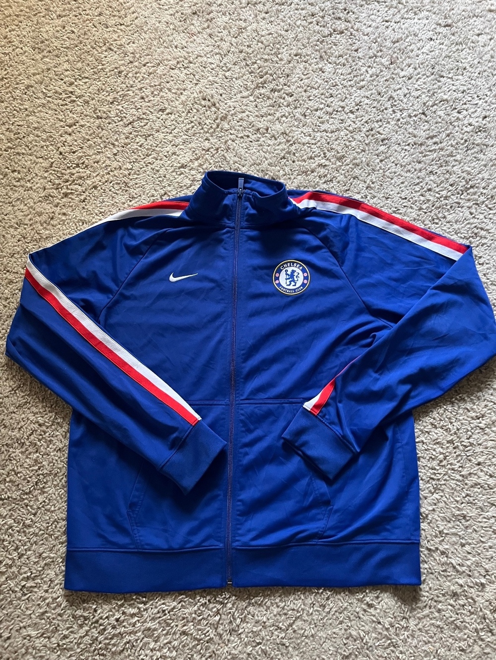 Nike x Chelsea FC Premier League Official Zipup Soccer Training Jacket Blue XL